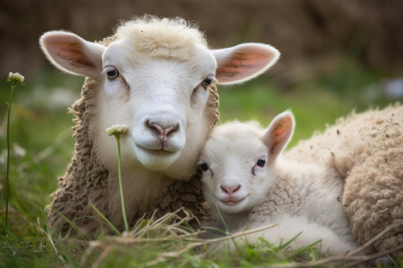 Sheep grazing in evening light